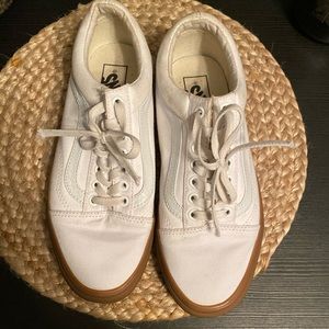 Vans Old Skool White Canvas with Gum Sole